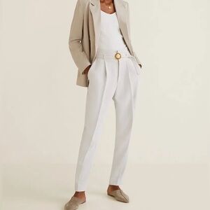 Mango Belt Straight Fit Trousers